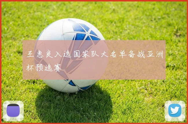 王惠良入选国家队大名单备战亚洲杯预选赛